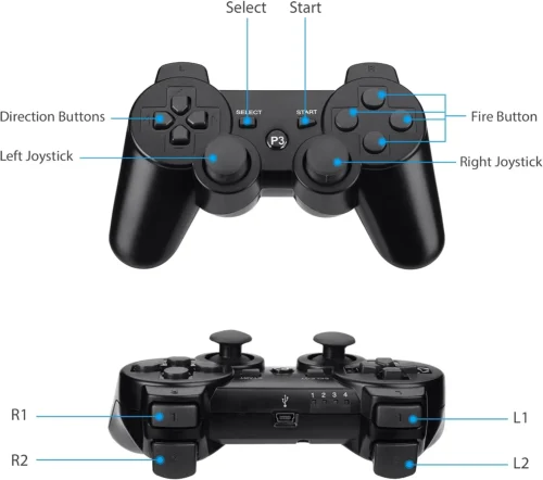 botões do Controle do PS3 Dual Shock Sem Fio Bluetooth Wireless
